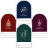 Cumpara ieftin Set de 200 etichete autocolante, 4 modele, 5/7,6 cm, ideal pentru ambalat cadouri Craciun, decoratiuni Multicolor Hartie 7.6 cm 5 cm 7.6 cm Obiect dec