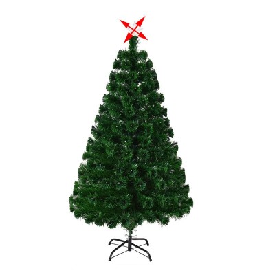 Brad de Craciun artificial, iluminat cu fibra optica si LED-uri, 180 cm, suport metalic inclus, RESIGILAT foto