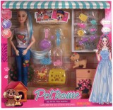 Păpușă cu doi c&acirc;ini și set de accesorii pentru &icirc;ngrijirea animalelor de companie 3+