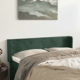 vidaXL Tăblie de pat cu aripioare verde &icirc;nchis 147x16x78/88 cm catifea