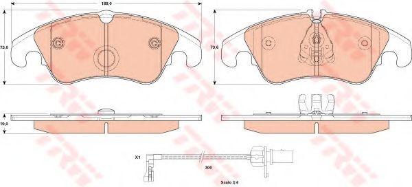 Set placute frana,frana disc AUDI A6 (4G2, C7, 4GC) (2010 - 2016) TRW GDB1908