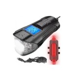 Set stop si far pentru bicicleta cu kilometraj LCD 5 functii