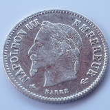 Franța 20 centimes 1867 A / Paris argint Napoleon lll, Europa