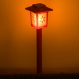 Felinar Solar Kar&iacute;csony, 38cm, Efect de Flacără, Roșu, Fulgi de Zăpadă Negri, Oem