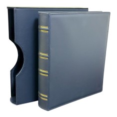 LUX - Album cu casetă, piele ecologică &ndash; GRANDE standard A4 , culoare albastră