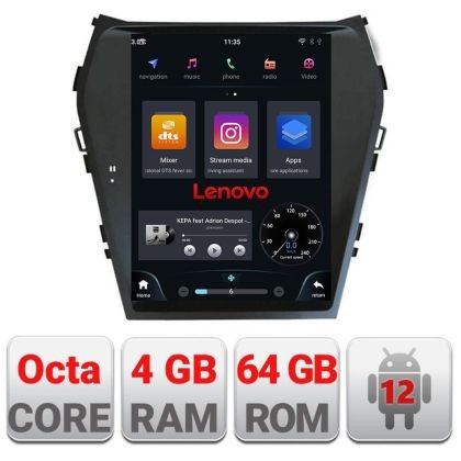 Navigatie Hyundai Santa Fe 2012-2018 tip tesla radio gps internet Qualcomm 8X 8+128 360 4G carplay android auto kit-tesla-209+ CarStore Technology