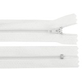 Fermoar spiralat nedetasabil Crisalida, lungime 20 cm Alb