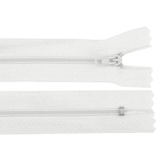 Fermoar spiralat nedetasabil Crisalida, lungime 20 cm Alb