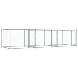 Cumpara ieftin Cusca pentru caini cu usi, gri, 6x2x1,5 m, otel galvanizat