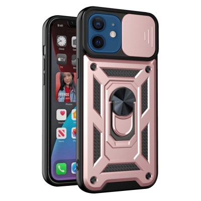 Husa iPhone 12 protectie camera Techsuit CamShield Series, roz foto