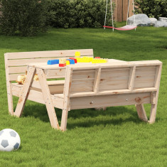 Masa de picnic pentru copii, 88x122x58 cm, lemn masiv de pin