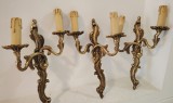 Superb set de 3 aplice din bronz masiv in stilul Rococo