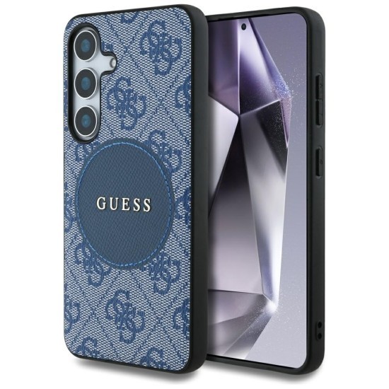 Husa pentru Samsung Galaxy S25 - Guess 4G Circle Classic Logo MagSafe (GUHMS25SP4PGRSGB) - Blue