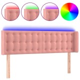 Cumpara ieftin Tablie de pat cu LED, roz, 147x16x78/88 cm, catifea
