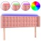 Tablie de pat cu LED, roz, 147x16x78/88 cm, catifea