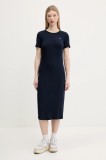 Tommy Jeans rochie culoarea bleumarin, midi, evazată, DW0DW19721
