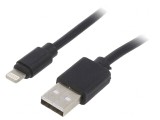 Cablu USB 2.0 Lightning 3m Negru, Gembird