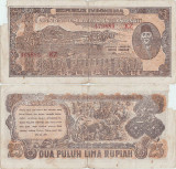 1947 (1 I), 25 Rupiah (P-23) - Indonezia
