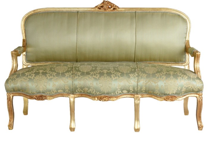 Sofa baroc Marie Antoinette din lemn masiv auriu CAT361A43