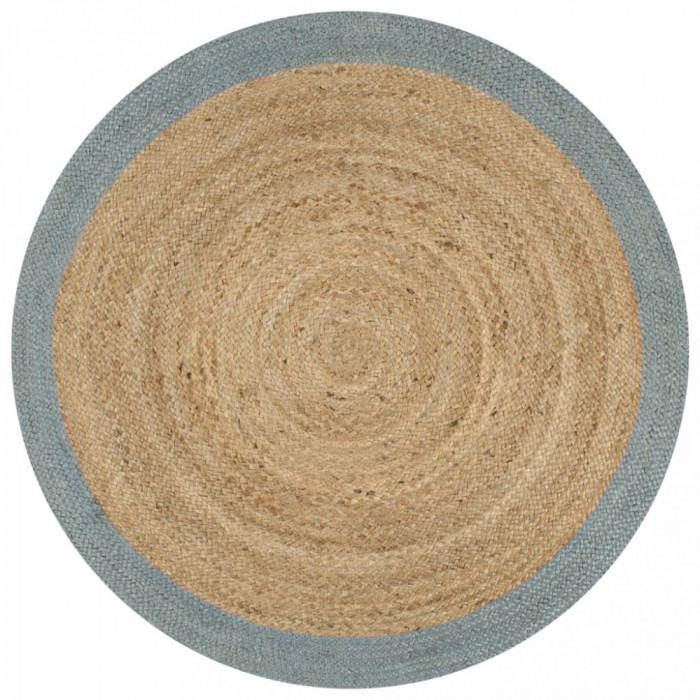 vidaXL Covor manual cu margine măslinie, 150 cm, iută