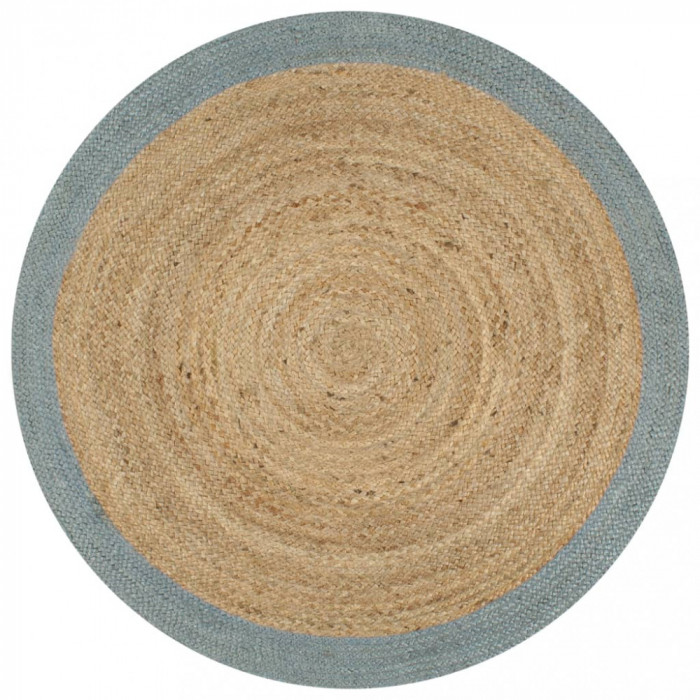vidaXL Covor manual cu margine măslinie, 150 cm, iută 133682
