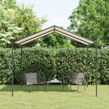 VidaXL Cort pavilion, bej, 3x3 m, oțel și material textil