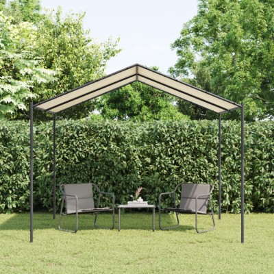 Cort pavilion, bej, 3x3 m, oțel și material textil foto