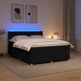 Cumpara ieftin Pat boxspring cu saltea Negru 160 x 200 cm Tesatura