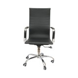 Scaun de birou directorial, piele ecologica neagra, rotativ, reglabil pe inaltime si inclinatie