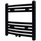 Radiator port-prosop &icirc;ncălzire centrală baie, curbat, negru 480x480 mm, vidaXL