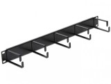 Organizator cabluri pentru Rack 19&quot;/1U cu inele orizontale metal, Delock 42496