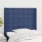 vidaXL Tăblie de pat cu aripioare, albastru, 103x16x118/128 cm, textil 3120010