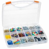Cutie de organizare cu 18 compartimente, 30x6x25,4 cm, transparenta, CMCLASS