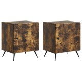 vidaXL Dulap de noapte 2 pcs Stejar fumuriu 43 x 34,5 x 50 cm 895496