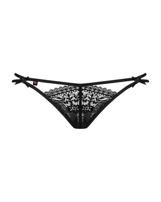 Chilot tanga dantela fina cu motive florale si barete subtiri Intensa double