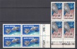 ROMANIA 1969 LP 702 COSMOS III APOLLO 9 SI 10 SERIA IN BLOC DE 4 TIMBRE MNH