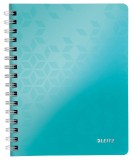 Caiet de birou Leitz WOW A5 coperta PP cu spira 80 file matematica Caiet A5 80F Mate Turcoaz Spira Cop PP WOW Leitz