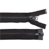 Fermoar plastic detasabil Crisalida, 2 cursoare, lungime 80 cm, Negru