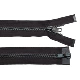 Fermoar plastic detasabil Crisalida, 2 cursoare, lungime 80 cm, Negru