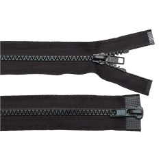 Fermoar plastic detasabil Crisalida, 2 cursoare, lungime 80 cm, Negru