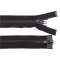 Fermoar plastic detasabil Crisalida, 2 cursoare, lungime 80 cm, Negru