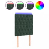 Cumpara ieftin Tablie de pat cu LED, verde inchis, 80x7x118/128 cm, catifea