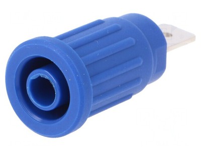 Soclu Banană 4mm 32A 1kV Albastru Nichelat foto