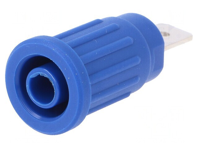 Soclu Banană 4mm 32A 1kV Albastru Nichelat