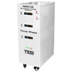 Stabilizator trifazat 242V-520V 85KW cu ServoMotor si sinusoidala pura + ecran LCD cu valorile tensiunii, TED Electric