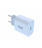 Incarcator retea - USB type C PD 20W alb Well PSUP-USB-WPD12003WE-WL