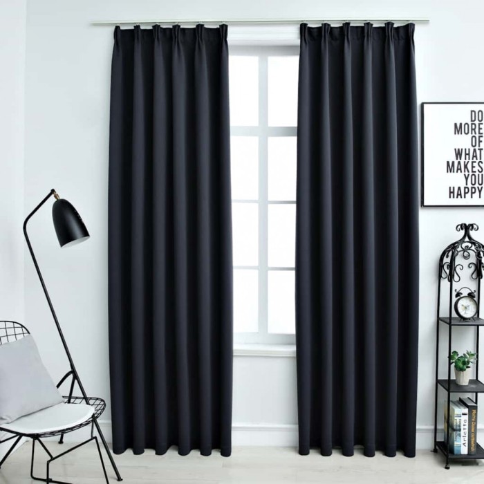 vidaXL Draperii opace cu c&acirc;rlige, 2 buc., antracit, 140 x 245 cm