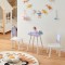 Set masa cu 2 scaune copii Simrishamn alb lila [en.casa] HausGarden Leisure