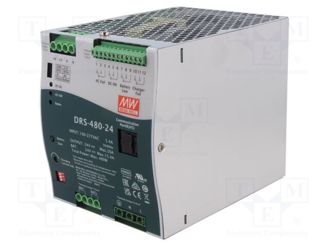 Alimentator MEAN WELL cu buffer pentru şină DIN 480W 24VDC 20A OUT: 1