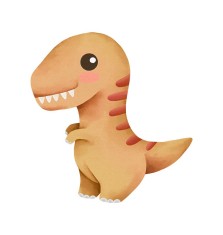 Sticker decorativ Dinozaur, Portocaliu, 58 cm, 6165ST foto